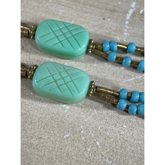 Turquoise 5 Necklaces, 1 pair Earrings Lot, Various Vintages & Styles - Picture 14 of 16